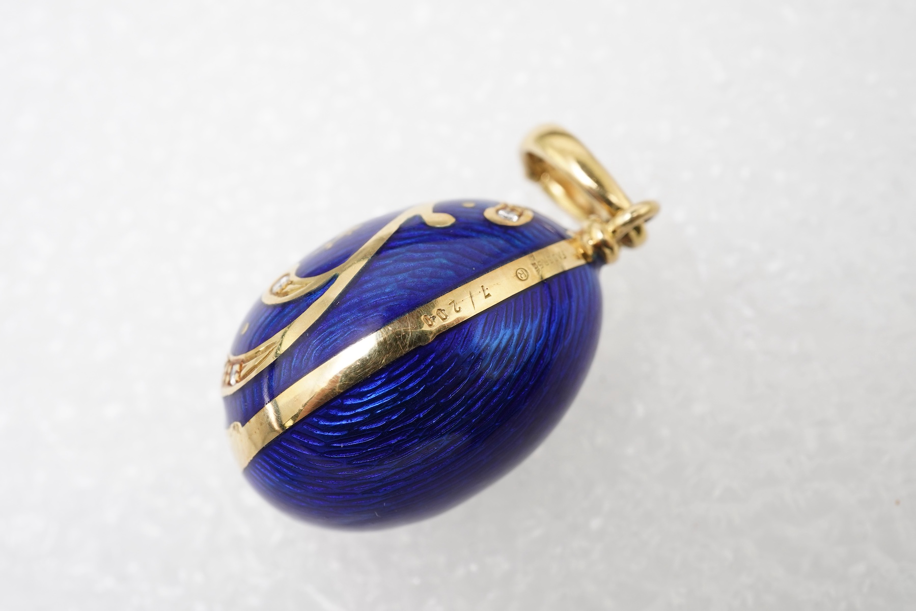 Fabergé, a modern gold, enamel and diamond pendant